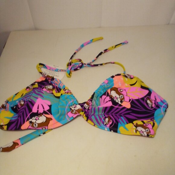 Buc-ee's Bikini Swim Top Women 2X Halter Tropical Colorful - Picture 2 of 11